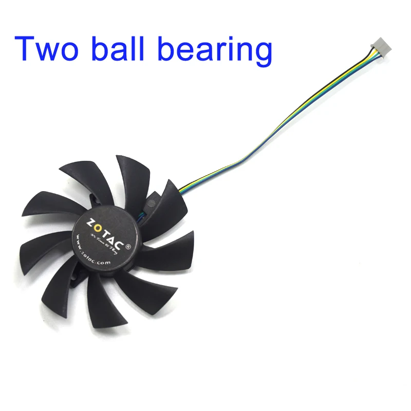 Two Ball bearing 85 мм T129215SU T129215SH 4Pin GTX1060 6 ГБ кулер вентилятор DIY Замена для Zotac GTX1060 6 ГБ мини GTX1060 3 Гб мини графические карты - Цвет лезвия: Two Ball bearing