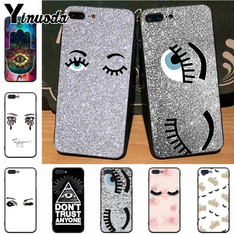 Роскошный Гибридный чехол для телефона Yinuoda girly eyes Apple iPhone 8 7 6 6S Plus X 5S 11pro SE 12pro max