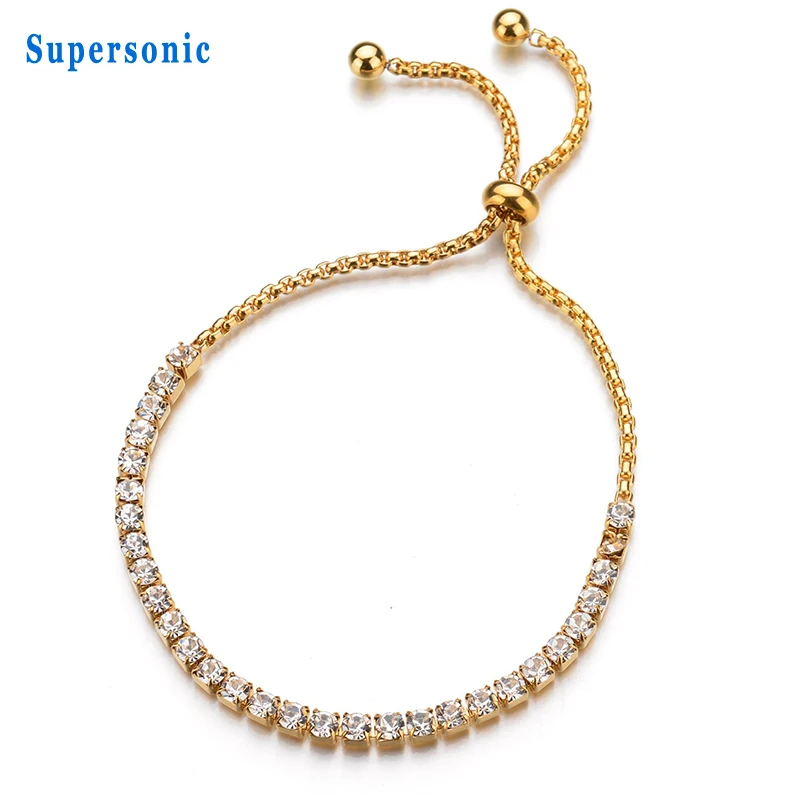 Роскошные Для женщин ювелирные изделия регулируется Радуга браслет золото-Цвет