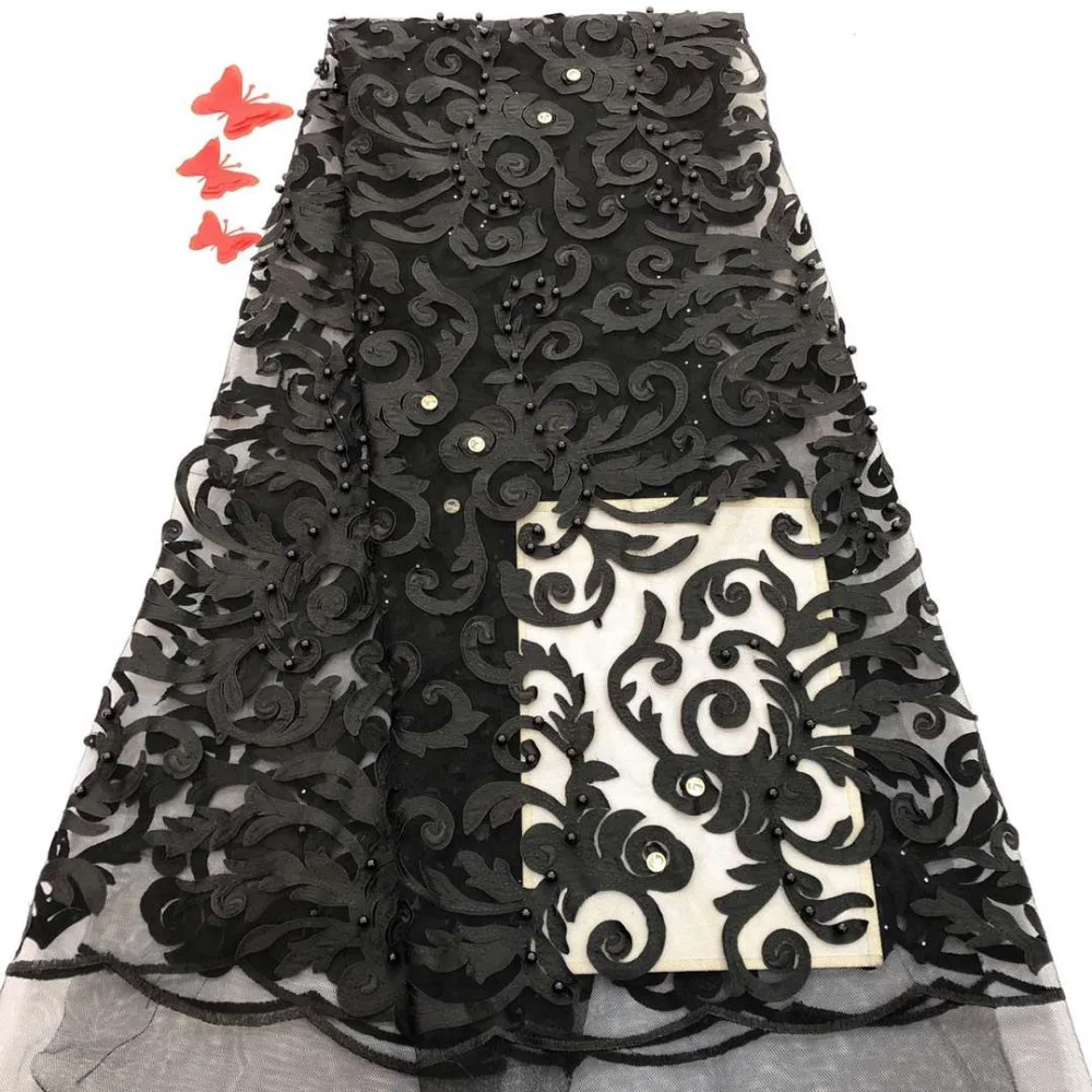 

Cassiel 2019 Latest French Nigerian Laces Fabrics High Quality Beads+Stones Tulle African Laces Fabric Wedding French Tulle Lace