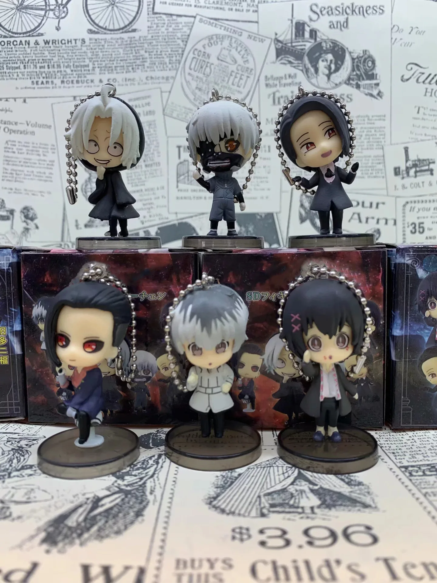 6 шт./компл. Аниме Tokyo Ghoul» для косплея канеки кэна версии подвеска брелок из ПВХ, коллекционная модельный брелок игрушки Brinquedos 5 см
