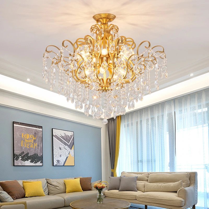 Хрустальный современный золотой канделябр для гостиной спальни кабинета домашнего декора акриловые 110V 220V кристальные крепления.