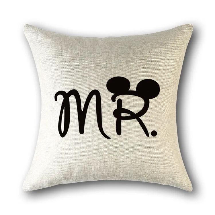 color5 Love Couple льняная наволочка с надписью Mr and Mrs наволочка для подушки для дома Свадебные украшения наволочки - Цвет: color5