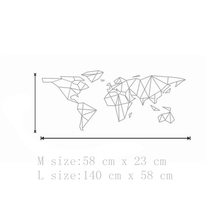 Карта мира виниловая наклейка на стену домашний декор геометрическая Съемная
