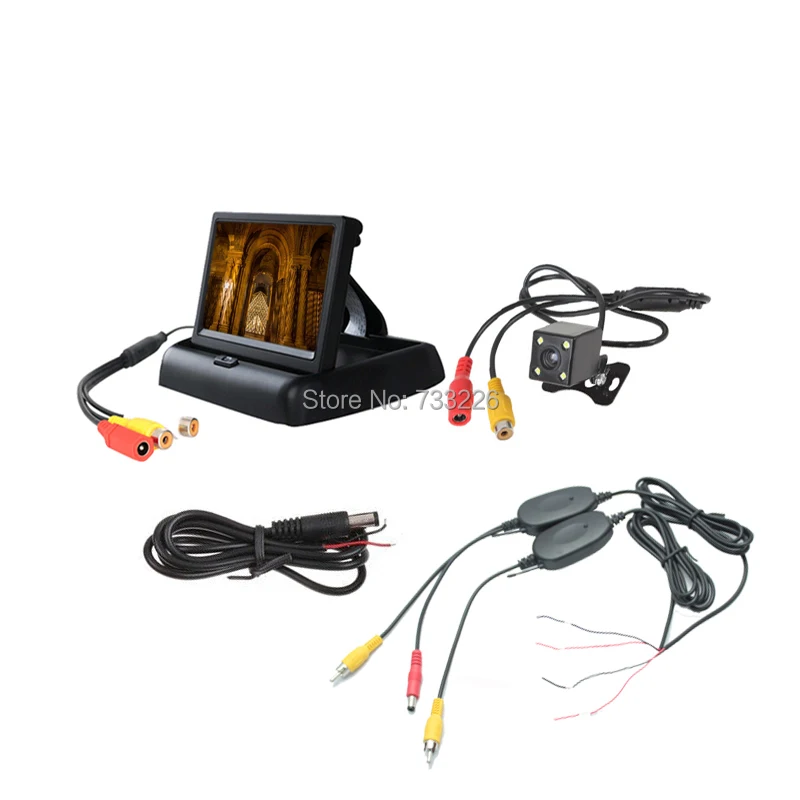 Беспроводной видео передатчик и приемник 4 LED Автомобильная камера заднего вида +