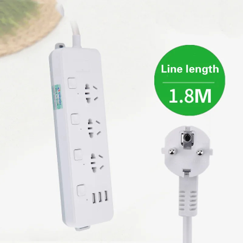 Умный домашний удлинитель питания с 3 USB портами 1 8 м/2 м/5 м шнур питания|Удлинители