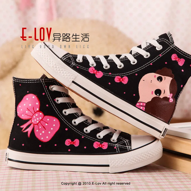 Женские холщовые кроссовки с ручным рисунком повседневная обувь