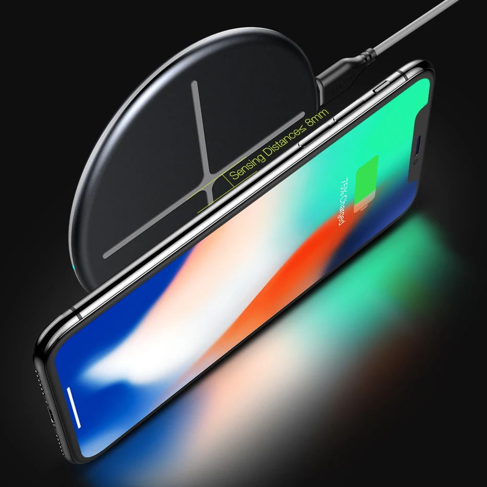 Беспроводное зарядное устройство FLOVEME Qi для iPhone X 8 Plus Samsung Galaxy S9 S8 S7 S6 5 Вт