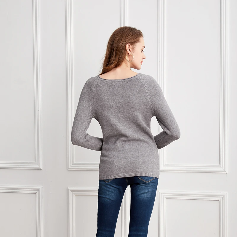 Женские вязаные свитера Marwin повседневные плотные с круглым вырезом и бусинами на