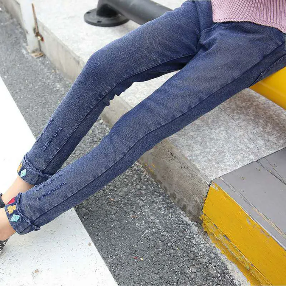 Новое поступление 2019 весна осень зима детские джинсовые брюки для малышей