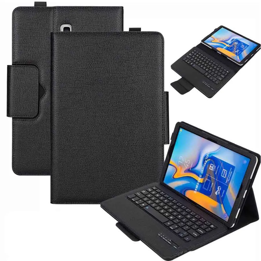 Bluetooth клавиатура из искусственной кожи чехол для samsung Galaxy Tab A A2 10,5 ''T590 T595 Съемная Беспроводная клавиатура подставка для планшета