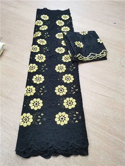 black gold 2 swiss voile lace in switzerland tissu dentelle white nigerian lace fabrics african dresses for women swiss lace fabric 7yard/lot - Цвет: black gold 2