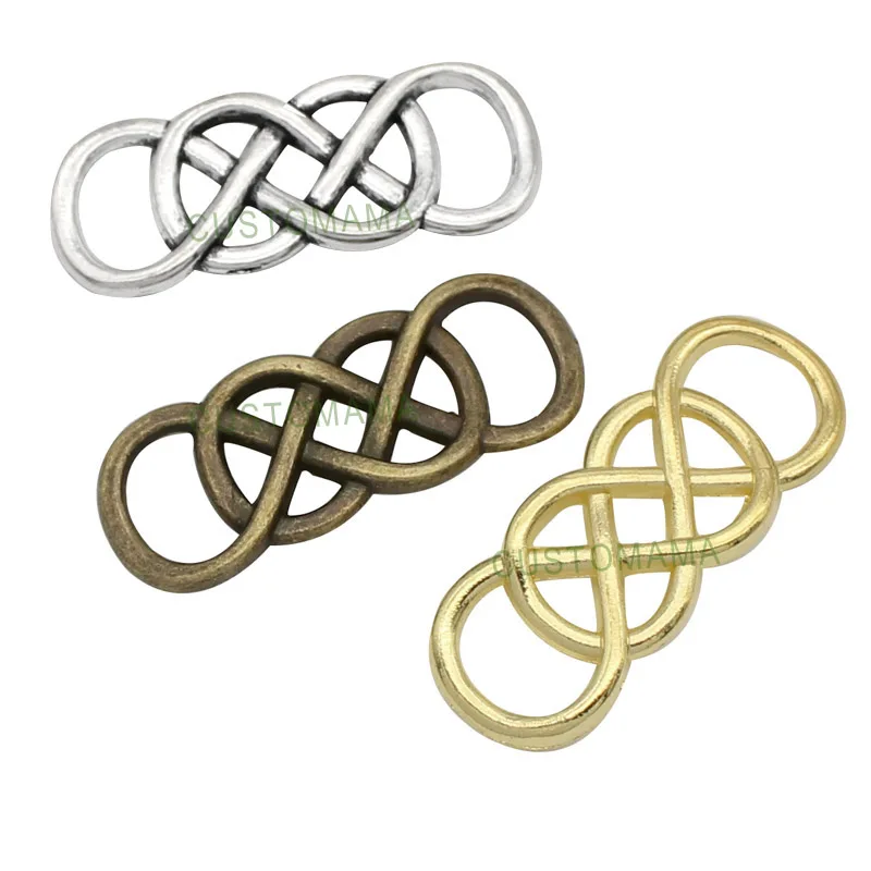 

50pcs-Antique Tibetan Silver Double Infinity Charms Pendant 32x12mm
