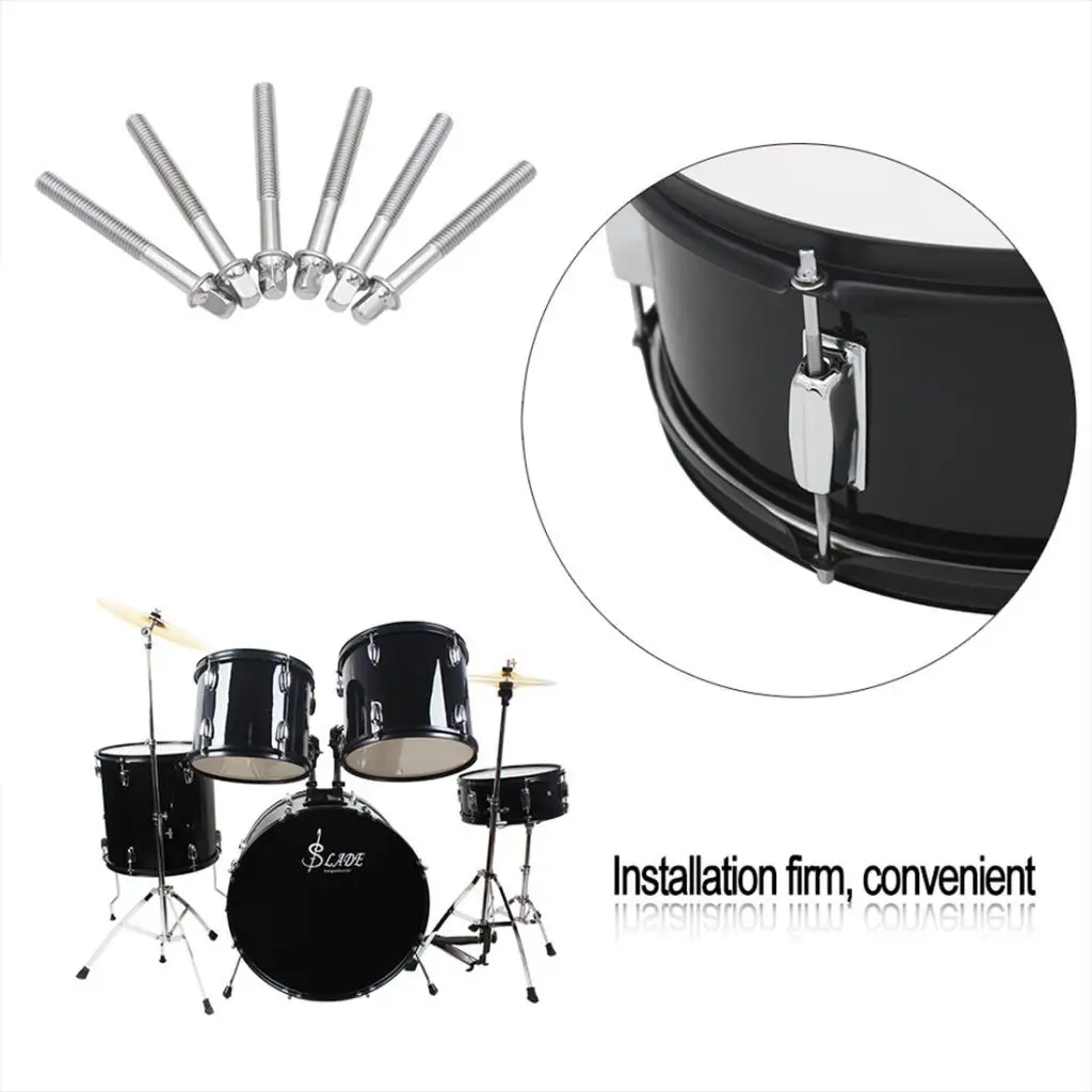 6 шт. Серебристые Металлические удилища для барабана винты запасные части