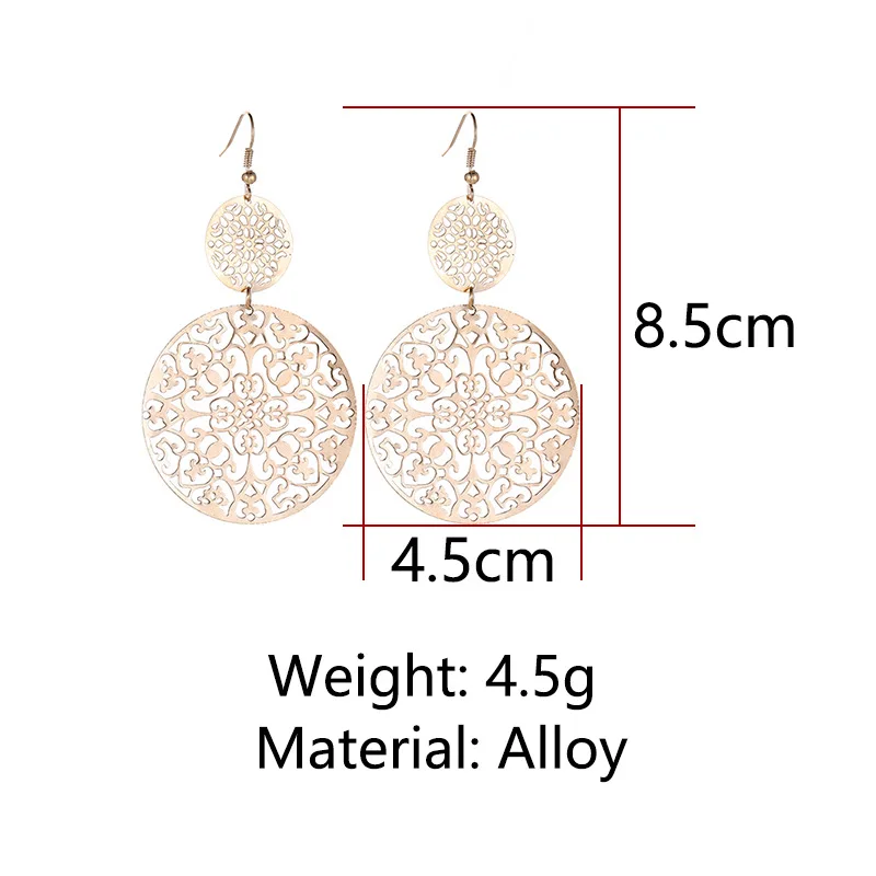 SOARRISE Винтажный Золотой Металл серебристого цвета полое изображение Висячие