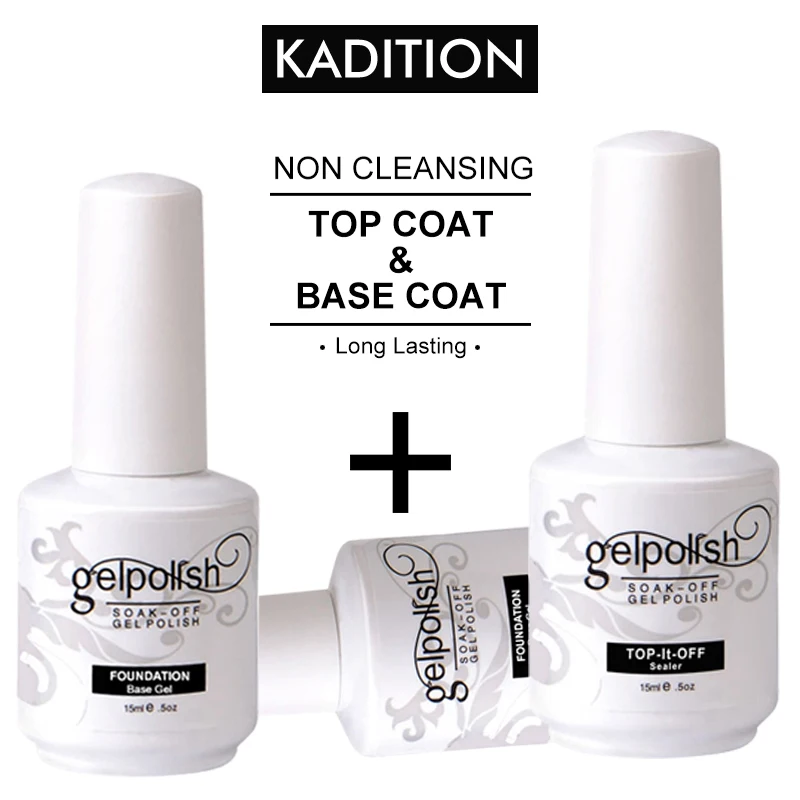 KADITION Topcoat + Basecoat 2 шт. набор лака замачивания основа лак для ногтей прочный