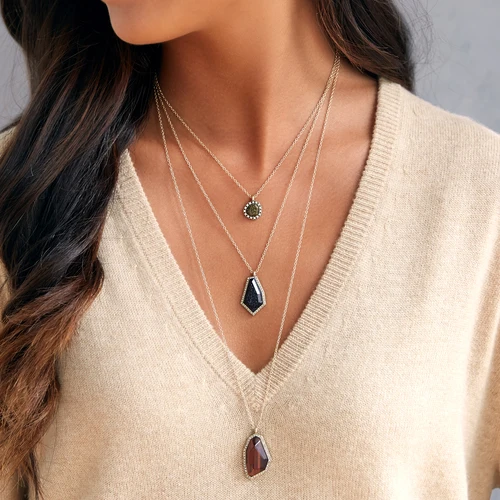 Трехслойное модное ожерелье с цепочкой регулируемое многоцелевое разноцветное