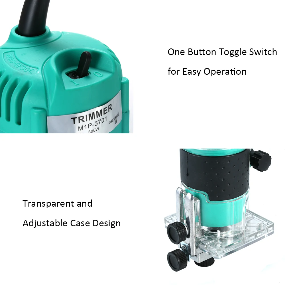 KKmoon Electric Trimmer Polisher Trim Router 35000r/min Angle Grinder with Transparent Base for Woodworking Trimming Slotting |