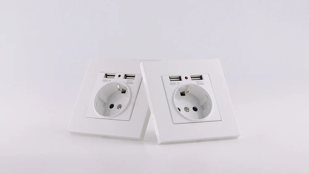 Atlectric Dual USB Автомобильное зарядное устройство на стене адаптер зарядки 2A стены Зарядное устройство адаптер розетка стандарта евроcоюза розетка электропитания с USB разъем