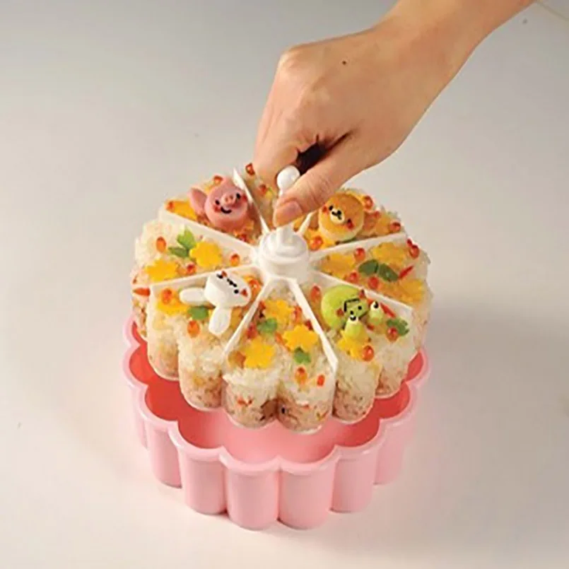 8 с отверстиями в форме сердца формочка для суши набор пластиковый рисовый шар