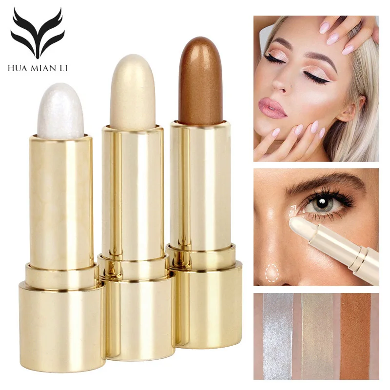 

Highlighter Stick Three-dimensional Contour Repair Capacity Stick Foundation Shimmer Highlighter Cream Portable Natural Palette
