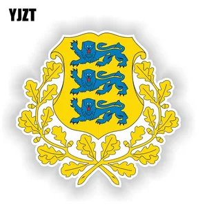 YJZT 14 см * 13,4 см мотоциклетная наклейка Эстония крест герб оружия смешная фотография 6-1678