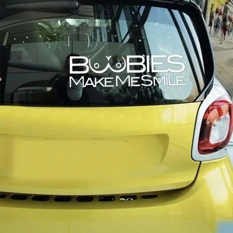 Предупреждающие наклейки boobies make me smile забавные автомобильные капоты триллер