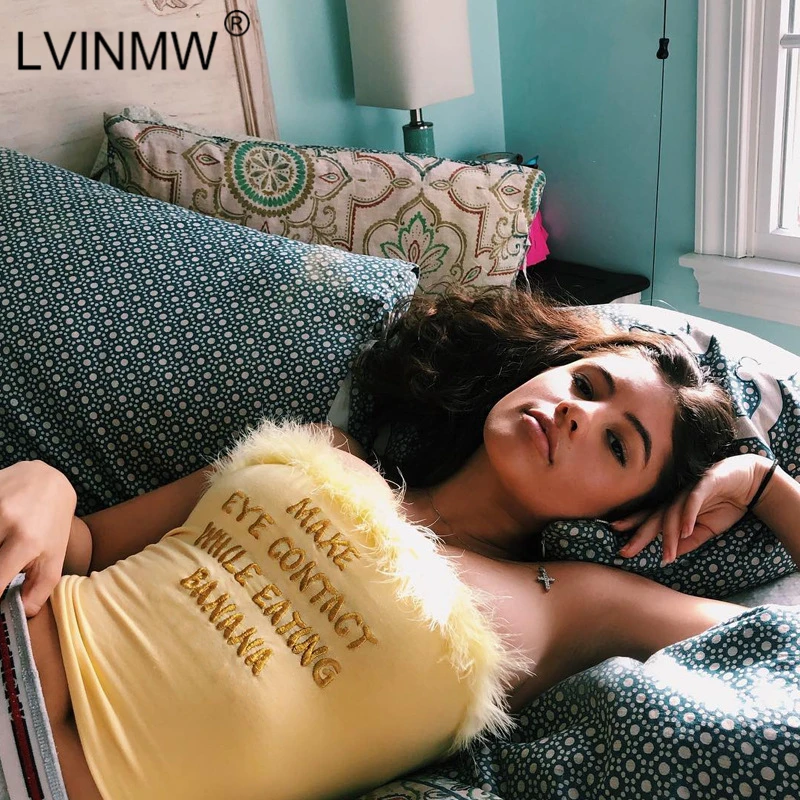 LVINMW сексуальный однотонный флисовый мех с вышитыми буквами Slash шеи укороченный