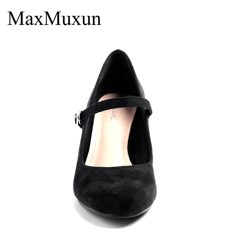 Женские туфли на танкетке MaxMuxun туфли-лодочки высоком каблуке с круглым носком