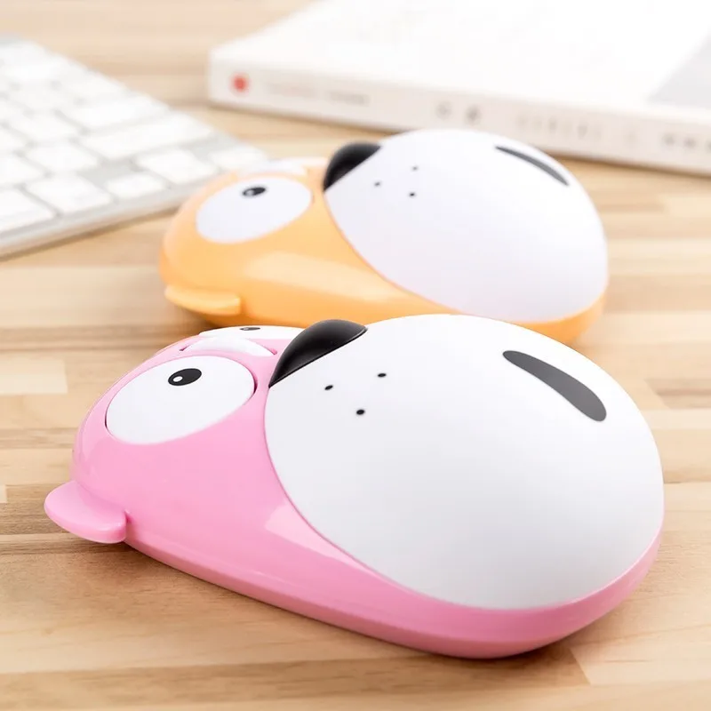Беспроводная Бесшумная мультяшная милая собака мышь мини компьютерная