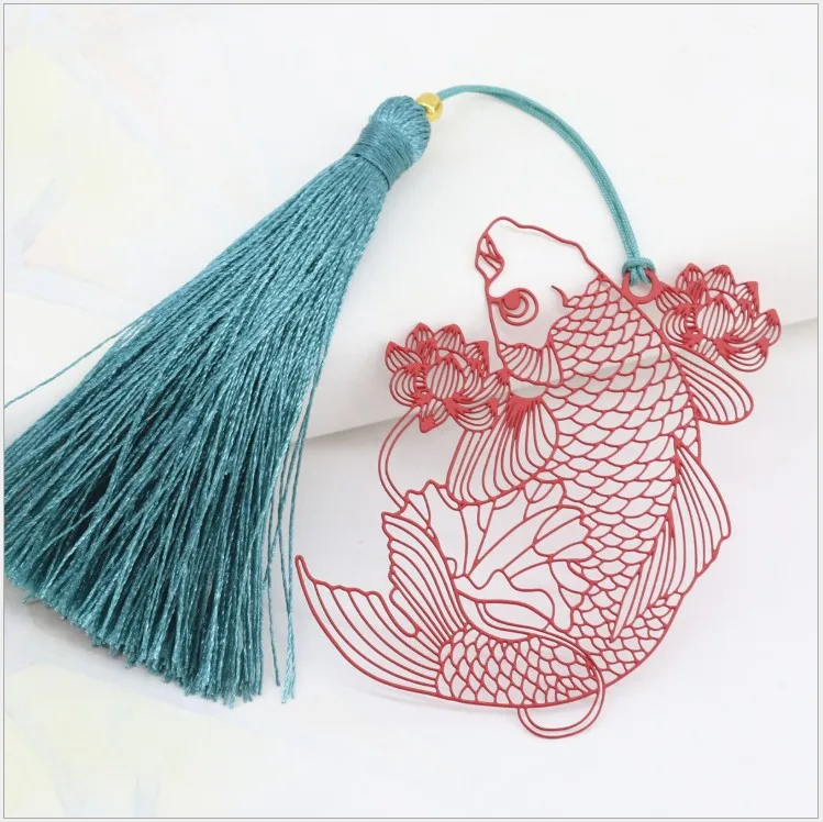 

bookmark metal 20PCS bookmarks for books wedding return gifts for kids birthday party red fish and lotus student gift box