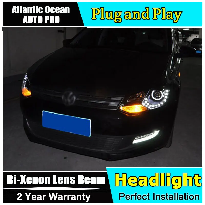 Новый головной светильник для vw поло s 2011-2018 би ксенон объектив Тюнинг