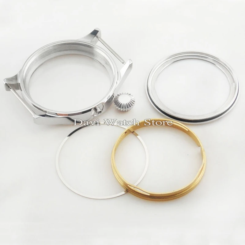 Полированный чехол Corgeu для часов с сапфировым стеклом 43 мм подходит ST36 ETA 6497 6498