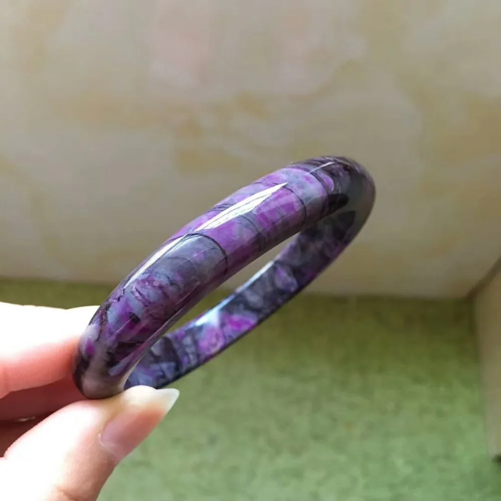 Натуральный Sugilite фиолетовый драгоценный камень женский браслет для запястья
