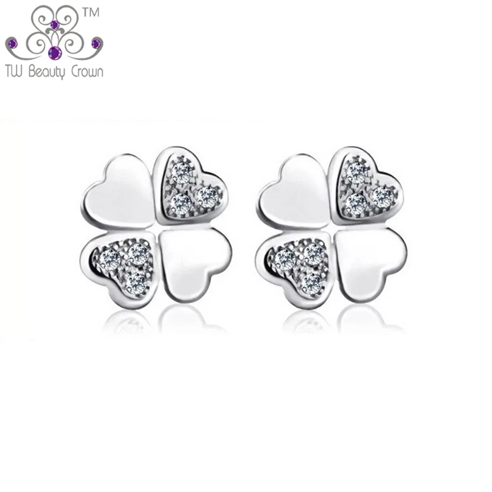 Женские серьги-гвоздики из серебра 925 пробы с фианитом | Украшения и аксессуары