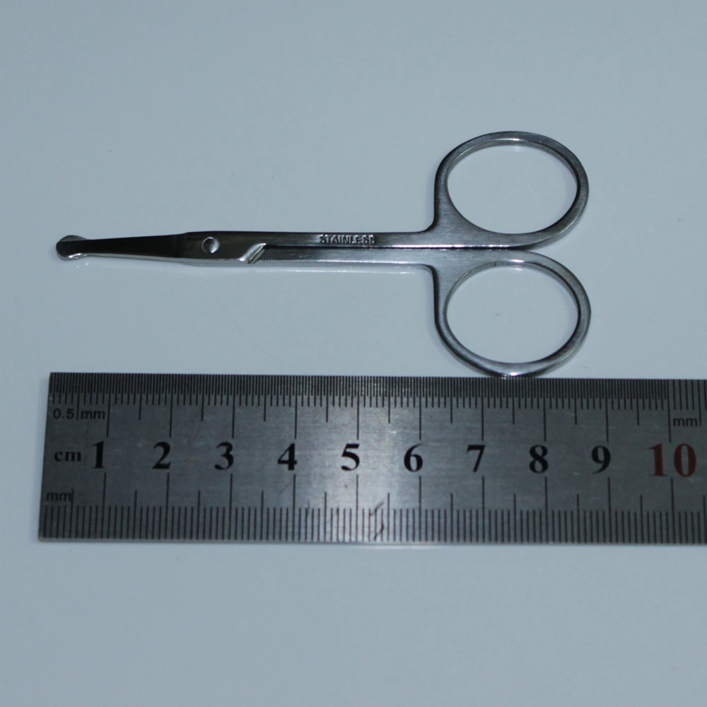 Круглые безопасные ножницы из нержавеющей стали для макияжа бровей триммер