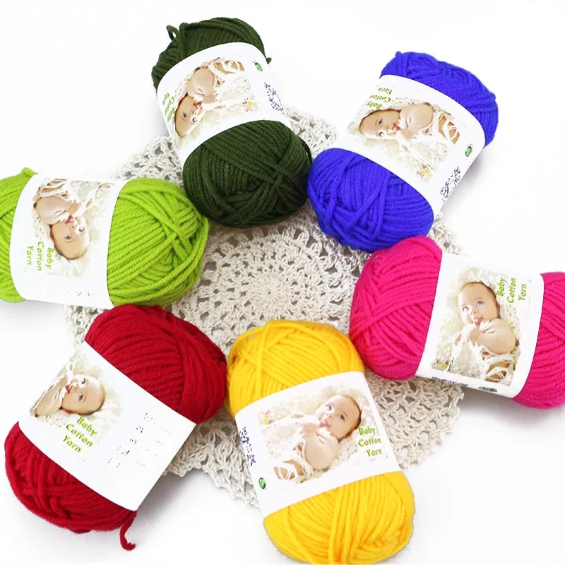 Пряжа для вязания крючком из молочного хлопка ручного 500 г/20 шт. Экологичная