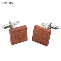 low key luxury wood cufflinks for mens top quality lepton square rosewood cuff links men wedding groom gift wooden cufflinks