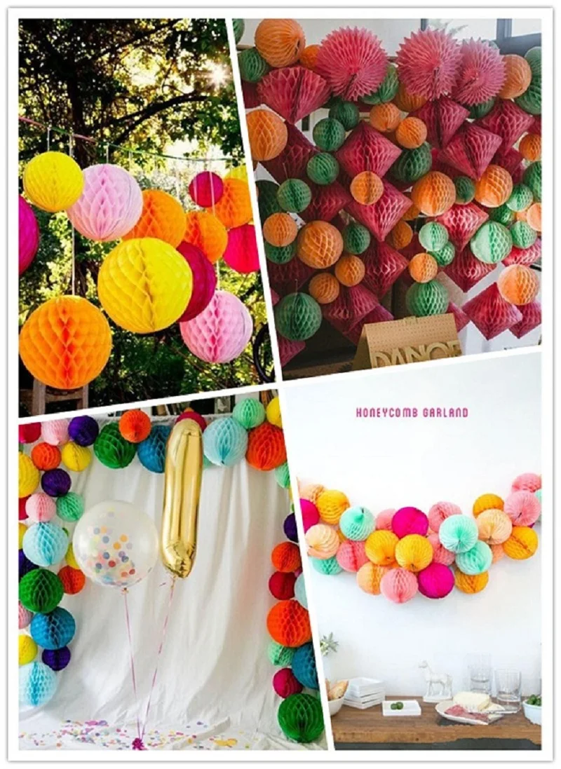 1 шт. 2 ''4'' 6 ''8'' мяч с бумажными сотами DIY фонарь в виде цветка шар Свадьба День рождения украшение детское шоу рождественские вечерние принадлежности