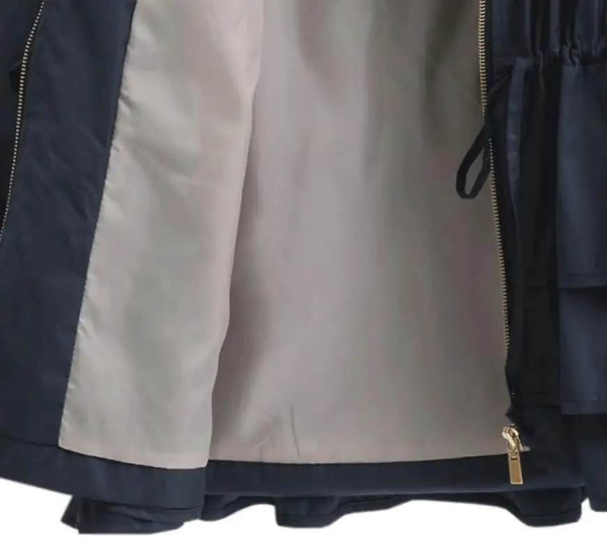 

TUHAO Zipper Ruffles Female Large Size Trench Coat Autumn Slim Vintage Elegant Trim Belted Casual Outerwear for Women BY13