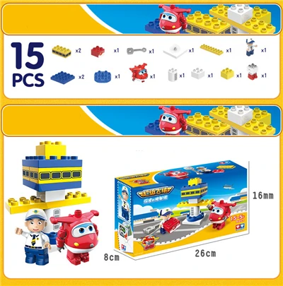 15 шт. Super Wings Набор строительных блоков образования DIY блоки игрушки модели и