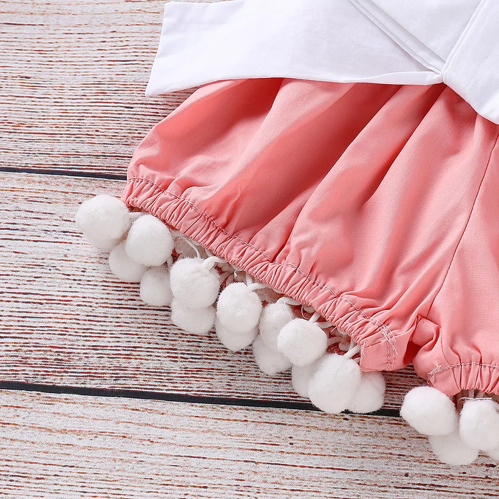 

2019 Baby's Sets newborn clothes girl Sleeveless T-shirt+Bow Shorts+Headband newborn infant clothing babykleding meisje zomer