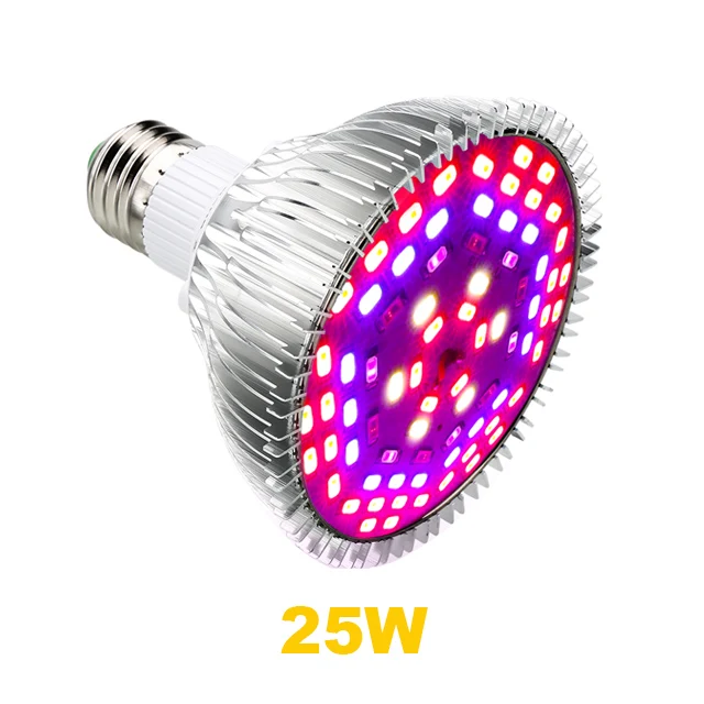 Светодиодная лампа для выращивания растений E27 5730SMD 10 Вт 15 Вт 25 Вт 45 Вт полный спектр фитолампы для растений цветок ламповый аквариум сеялка садоводства фитолампа палатка гроубокс гроутент - Испускаемый цвет: 25W