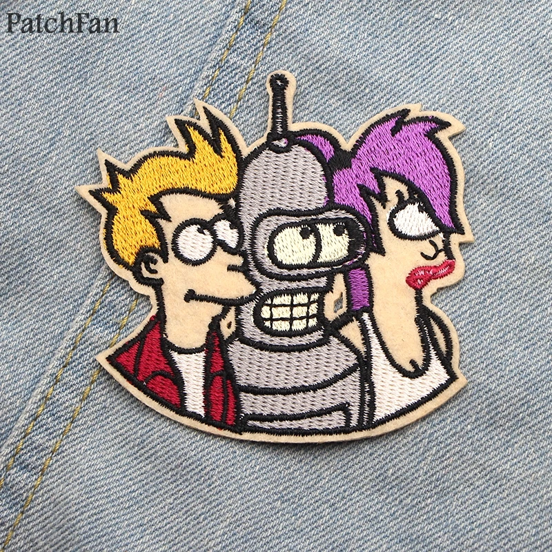Patchfan Futurama письмо Железная на футболке одежда вышитые патчи для DIY одежды куртка сумка Джерси значки-наклейки A1206