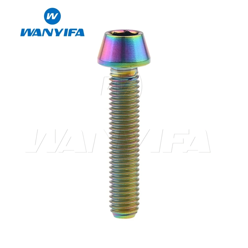 M6x25 Rainbow Wanyifa конусная головка Винт С Титановым болтом M6x10 15, 16, 18, 20, 25 30 35, 40 45 50 55 60 65 мм для велосипеда печь велосипедная часть - Цвет: M6x25 Rainbow