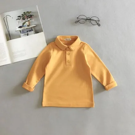 YELLOW Новая футболка для мальчиков, весенне-осенняя одежда для маленьких мальчиков, хлопковая футболка с длинными рукавами для мальчиков, детские топы, BC378 - Цвет: YELLOW