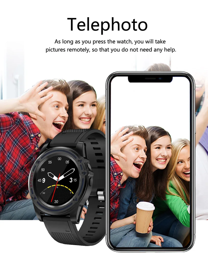 Круглые Смарт-часы с поддержкой sim-карты, камеры, шагомера, Bluetooth, умные часы, Push Message, фитнес-трекер для IOS, Android, телефона
