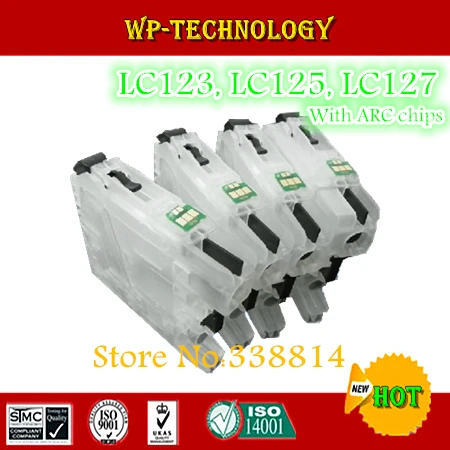 

[with ARC Chip]Refill cartridge suit for LC123 LC125 LC127 ,suit for DCP-J4110DW MFC-J4410DW MFC-J4510DW MFC-J4610DW MFC-J4710DW