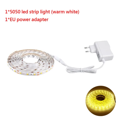 12v with warm white Foxanon RGB Светодиодная лента светильник 5 в USB Светодиодная лента 12 В Водонепроницаемая RGB датчик движения 2835 5050 гибкая лента для ТВ ПК кухни - Испускаемый цвет: 12v with warm white