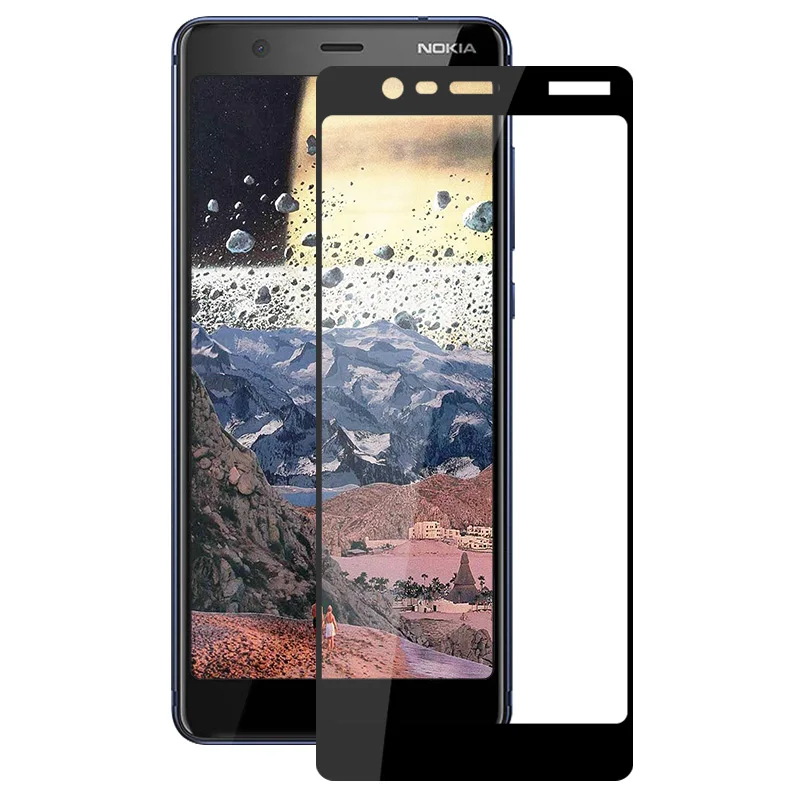 Полное покрытие закаленное стекло для Nokia 5 2018 Защита экрана 1 пленка ультра